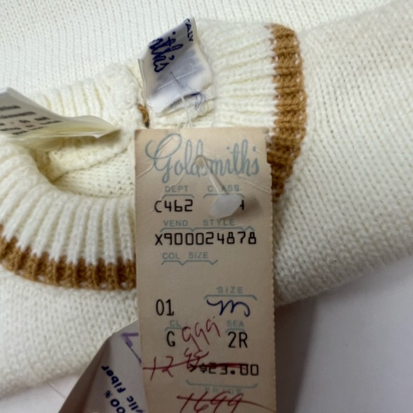 Goldsmiths Baby Clothes Onesie White Brown Cold New With Tags 100% Acrylic GHN4. - Picture 5 of 6